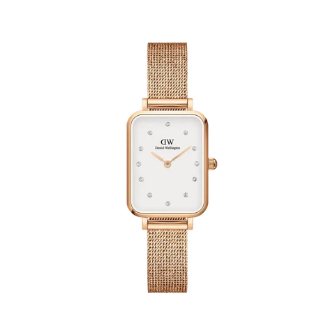 The Watch Boutique Daniel Wellington Quadro Lumine Pressed Melrose Rose Gold Watch 20x26mm