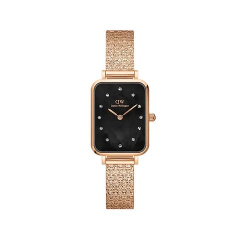 The Watch Boutique Daniel Wellington Quadro Lumine Pressed Piano Rose Gold Watch 20x26mm