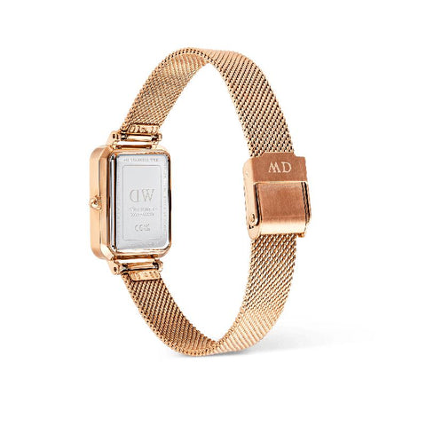 The Watch Boutique Daniel Wellington Quadro Melrose Roman Numerals Date Rose Gold Watch