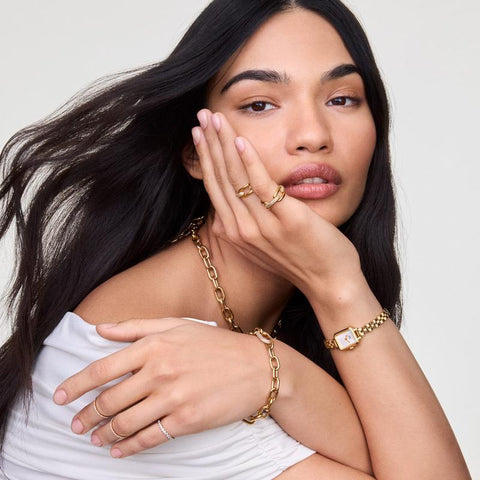 The Watch Boutique Daniel Wellington Quadro Mini Arch 3-Link Rose Gold Watch