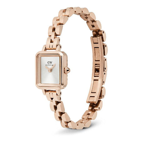 The Watch Boutique Daniel Wellington Quadro Mini Arch 3-Link Rose Gold Watch