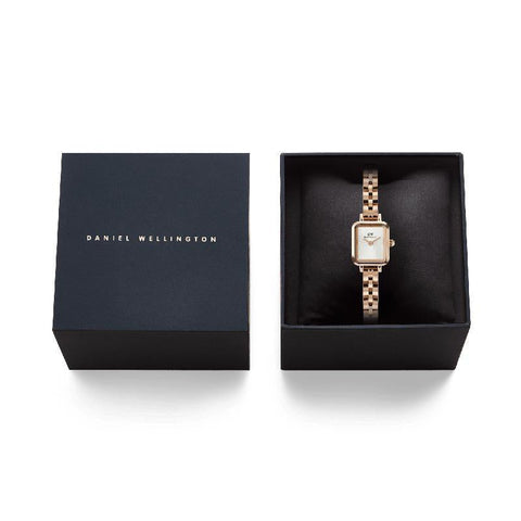 The Watch Boutique Daniel Wellington Quadro Mini Arch 3-Link Rose Gold Watch