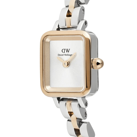 The Watch Boutique Daniel Wellington Quadro Mini Arch 3-Link Two Tone Rose Gold Watch