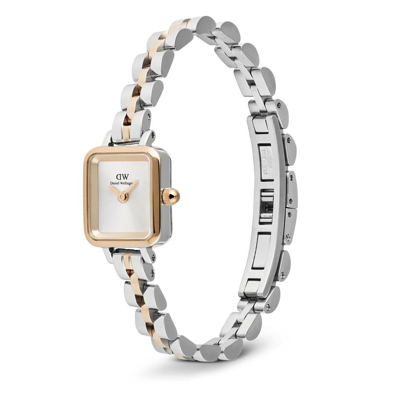 Daniel Wellington Quadro Mini Arch 3-Link Two Tone Rose Gold Watch ...