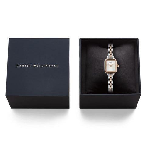 The Watch Boutique Daniel Wellington Quadro Mini Arch 3-Link Two Tone Rose Gold Watch