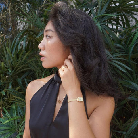 The Watch Boutique Daniel Wellington Quadro Mini Evergold Champagne Watch 15.4x18.2mm