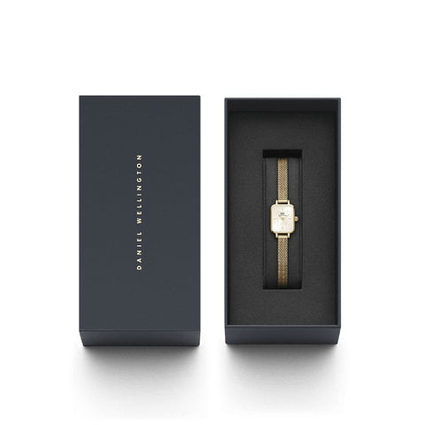 The Watch Boutique Daniel Wellington Quadro Mini Evergold Champagne Watch 15.4x18.2mm