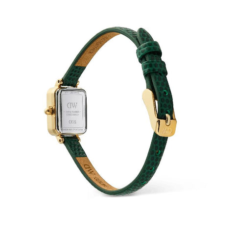 The Watch Boutique Daniel Wellington Quadro Mini Green Lizard Warwick Gold Women's Watch