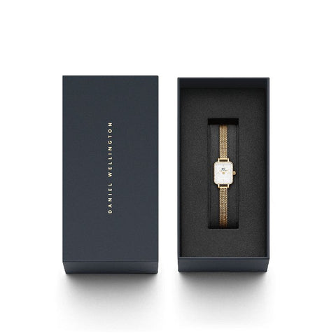 The Watch Boutique Daniel Wellington Quadro Mini Lumine Bezel Gold Watch 15.4x18.2mm