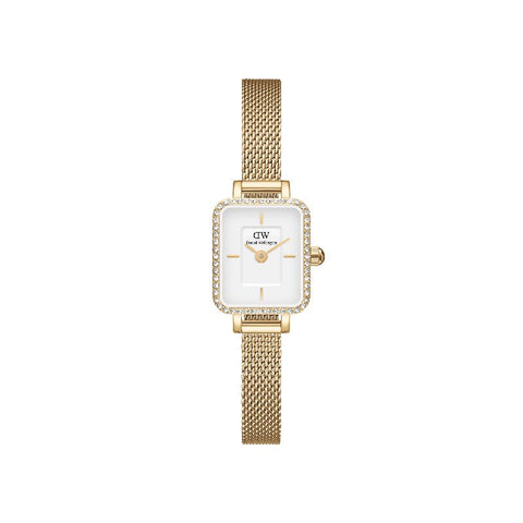 The Watch Boutique Daniel Wellington Quadro Mini Lumine Bezel Gold Watch 15.4x18.2mm