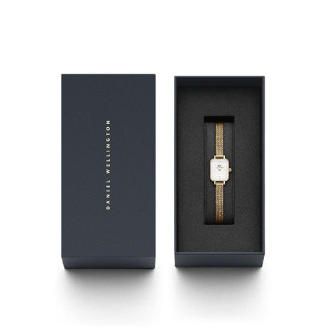 The Watch Boutique Daniel Wellington Quadro Mini Lumine Bezel Gold Watch