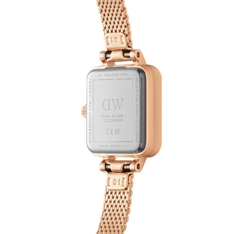 The Watch Boutique Daniel Wellington Quadro Mini Lumine Bezel Rose Gold Watch 15.4x18.2mm