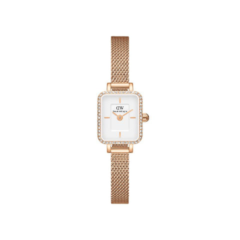 The Watch Boutique Daniel Wellington Quadro Mini Lumine Bezel Rose Gold Watch 15.4x18.2mm