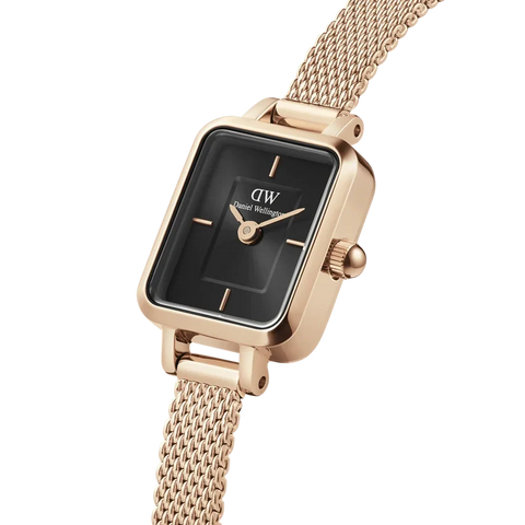 The Watch Boutique Daniel Wellington Quadro Mini-Onyx Onyx Sunray Rose Gold 15.4x18.2 Watch