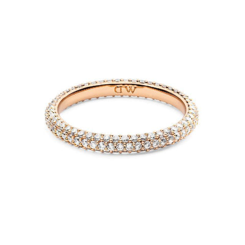The Watch Boutique Daniel Wellington Rose Gold 3mm Pavé Diamond-Cut Ring