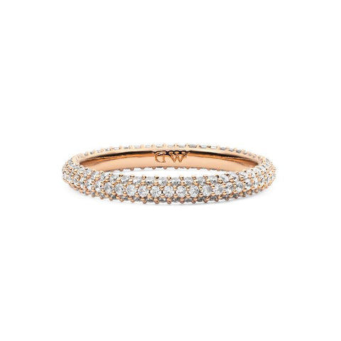 The Watch Boutique Daniel Wellington Rose Gold 3mm Pavé Diamond-Cut Ring