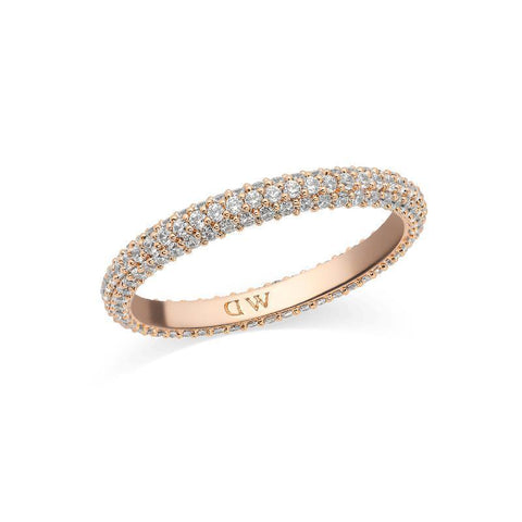The Watch Boutique Daniel Wellington Rose Gold 3mm Pavé Diamond-Cut Ring