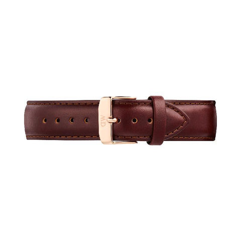 The Watch Boutique Daniel Wellington Rose Gold Tapered St Mawes Leather Watch Strap - 21mm
