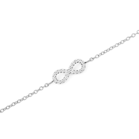 The Watch Boutique Daniel Wellington Silver Mirelle Infinity Bracelet with White Stones