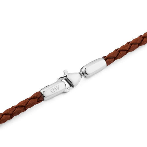 The Watch Boutique Daniel Wellington St Mawes Silver Braided Leather Bracelet