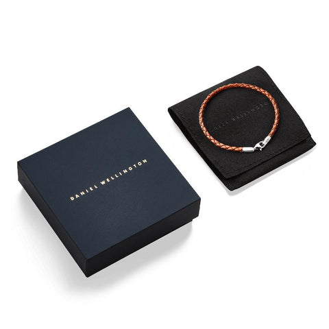 The Watch Boutique Daniel Wellington St Mawes Silver Braided Leather Bracelet