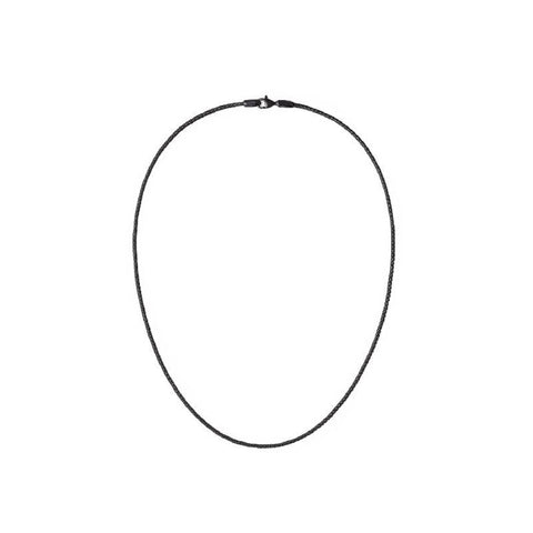 Daniel Wellington Tide unisex necklace in black 316L stainless steel mesh with a secure lobster clasp closure.