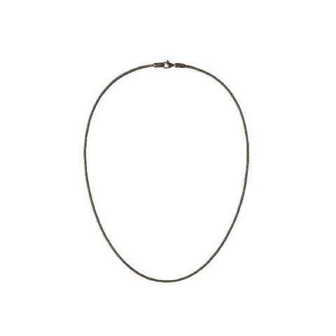 Daniel Wellington Tide unisex necklace in graphite stainless steel mesh with a secure lobster clasp.