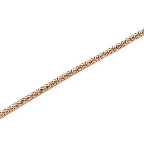 Elegant rose gold stainless steel mesh necklace with a refined, unisex design inspired by classic watch straps.