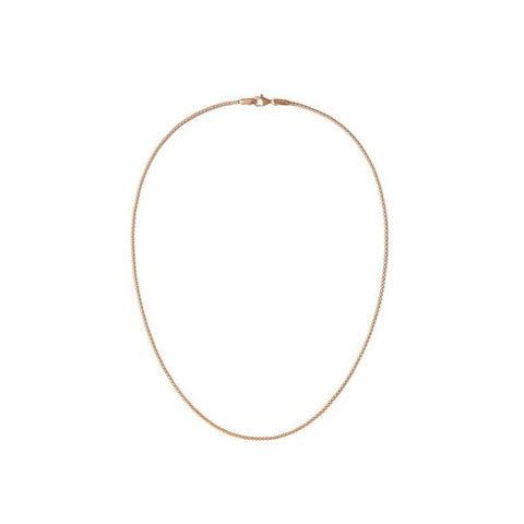 Elegant Daniel Wellington Tide unisex necklace in rose gold stainless steel with a refined mesh chain and lobster clasp.