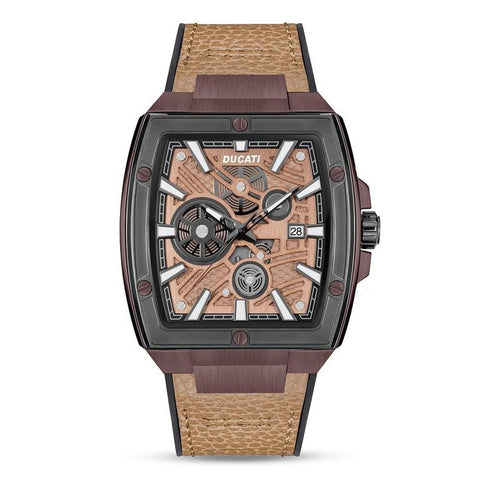 The Watch Boutique Ducati Analog Beige Dial Multifunction Men's Watch