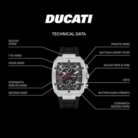The Watch Boutique Ducati Black Dial Chronograph Men's Watch