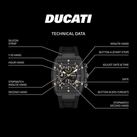 The Watch Boutique Ducati Black Dial Chronograph Men's Watch