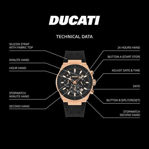The Watch Boutique Ducati Black Dial Chronograph Men's Watch