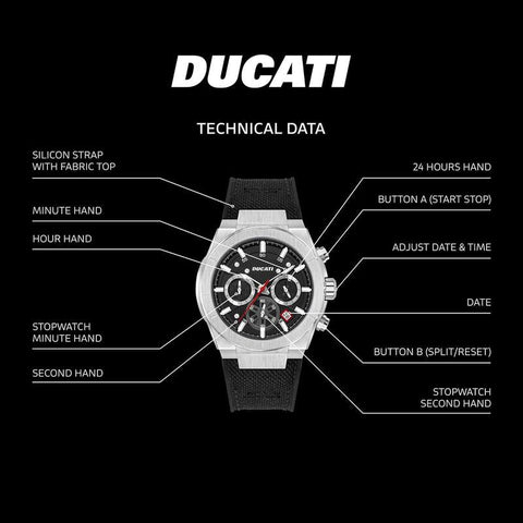 The Watch Boutique Ducati Black Dial Chronograph Men's Watch