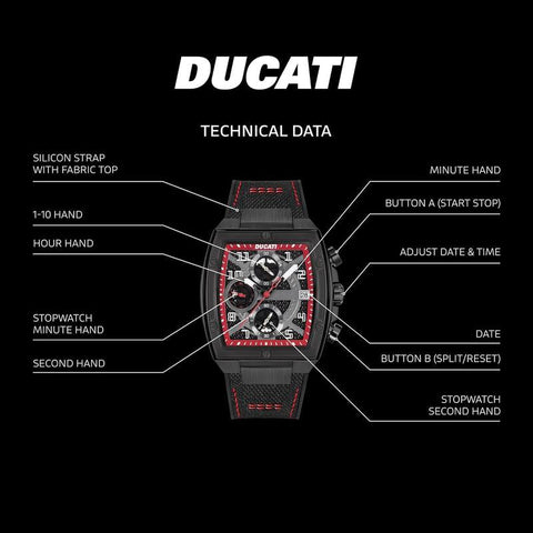 The Watch Boutique Ducati Black Dial Chronograph Men's Watch