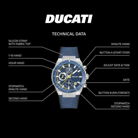 The Watch Boutique Ducati Blue Dial Chronograph Men's Watch