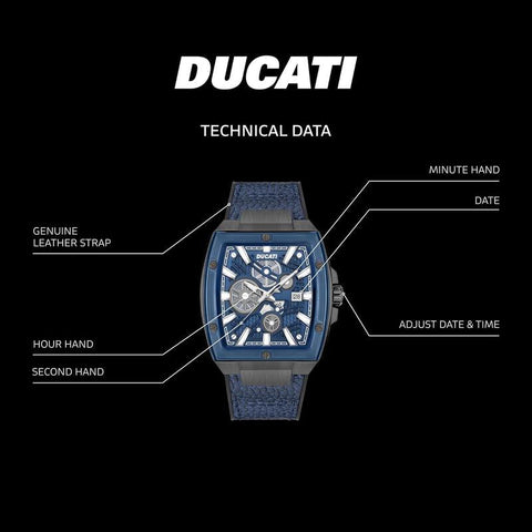 The Watch Boutique Ducati Blue Dial Multifunction Men's Watch