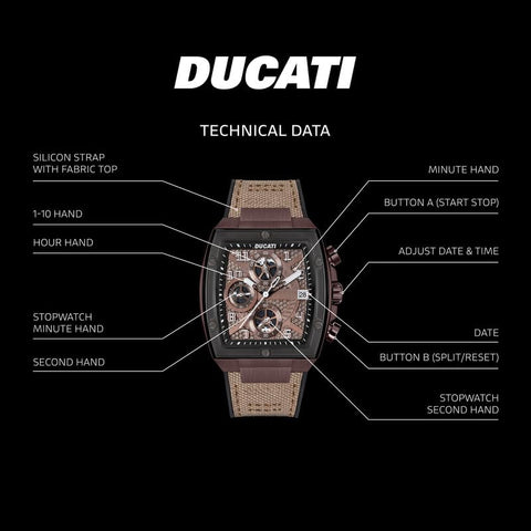 The Watch Boutique Ducati Brown Leather Chronograph Men's Watch