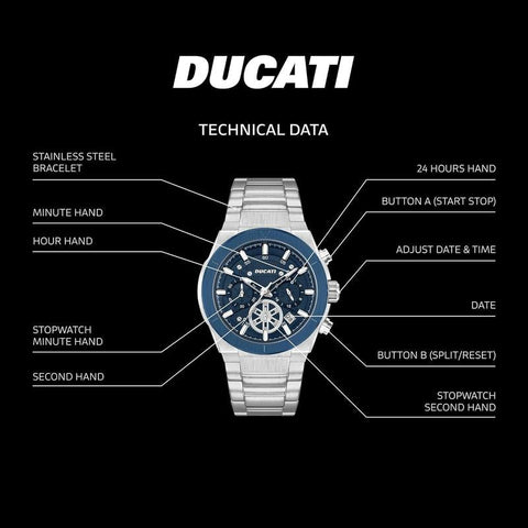 The Watch Boutique Ducati Bue Dial Chronograph Men's Watch
