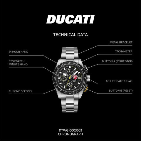 The Watch Boutique Ducati Corse Quartz Chronograph Watch Black Dial