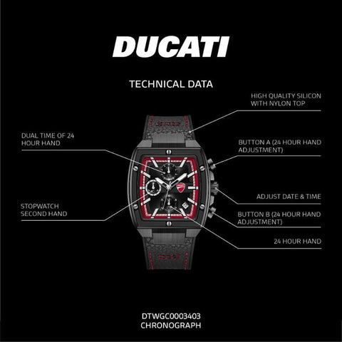 The Watch Boutique Ducati Corse Quartz Watch Black Dial