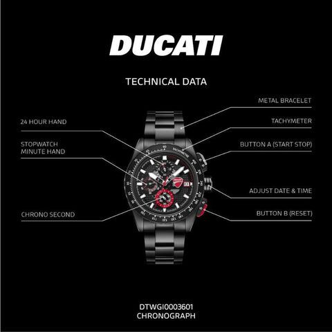 The Watch Boutique Ducati Extreme Sports Quartz Watch Black Dial