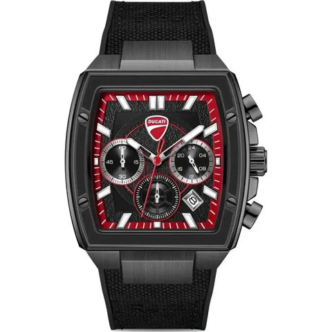 The Watch Boutique Ducati Force Quartz Chronograph Black And Red Dial Watch