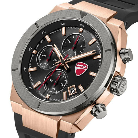 The Watch Boutique Ducati Frontier Quartz Chronograph Black Dial Watch