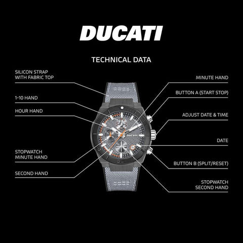 The Watch Boutique Ducati Grey Dial Chronograph Men's Watch