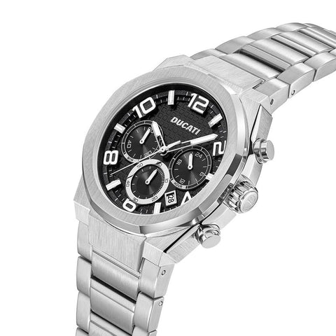 The Watch Boutique Ducati Steel Black Dial Chronograph Men's Watch