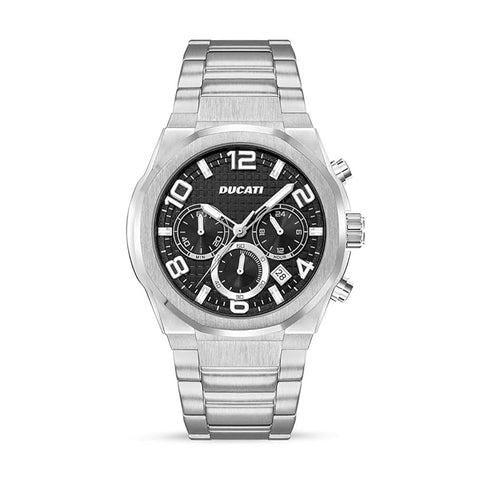 The Watch Boutique Ducati Steel Black Dial Chronograph Men's Watch