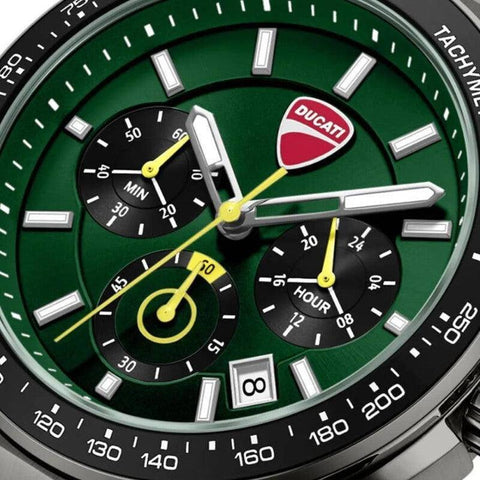 The Watch Boutique Ducati Supermotos Quartz Chronograph Watch Green Dial