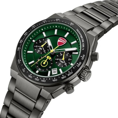 The Watch Boutique Ducati Supermotos Quartz Chronograph Watch Green Dial