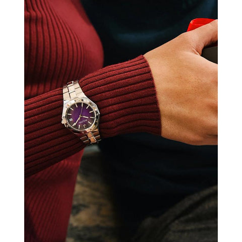 The Watch Boutique Elegant Bulova Prestige Women's Watch, Purple Ombre Dial, Stainless Steel Bracelet